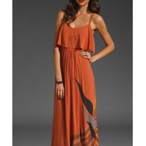 Free people xs maxi dress nwt open back orange